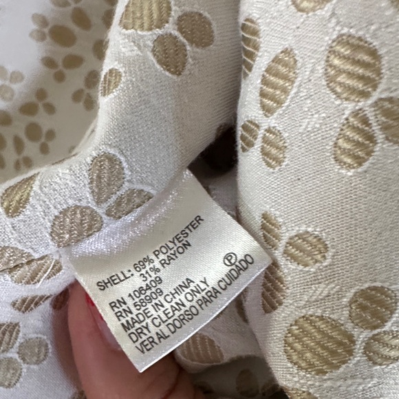 Alex Marie White & Gold Floral Textured Blazer Jacket Women’s Size 12 - Picture 12 of 13